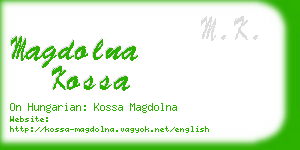 magdolna kossa business card